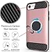 Ownest Compatible with iPhone 7 Plus Case,iPhone 8 Plus Case,iPhone 6 Plus Case with Armor Dual with Heavy Duty Protection and Finger Ring Kickstand Fit Magnetic Car Mount for iPhone-Rose Gold
