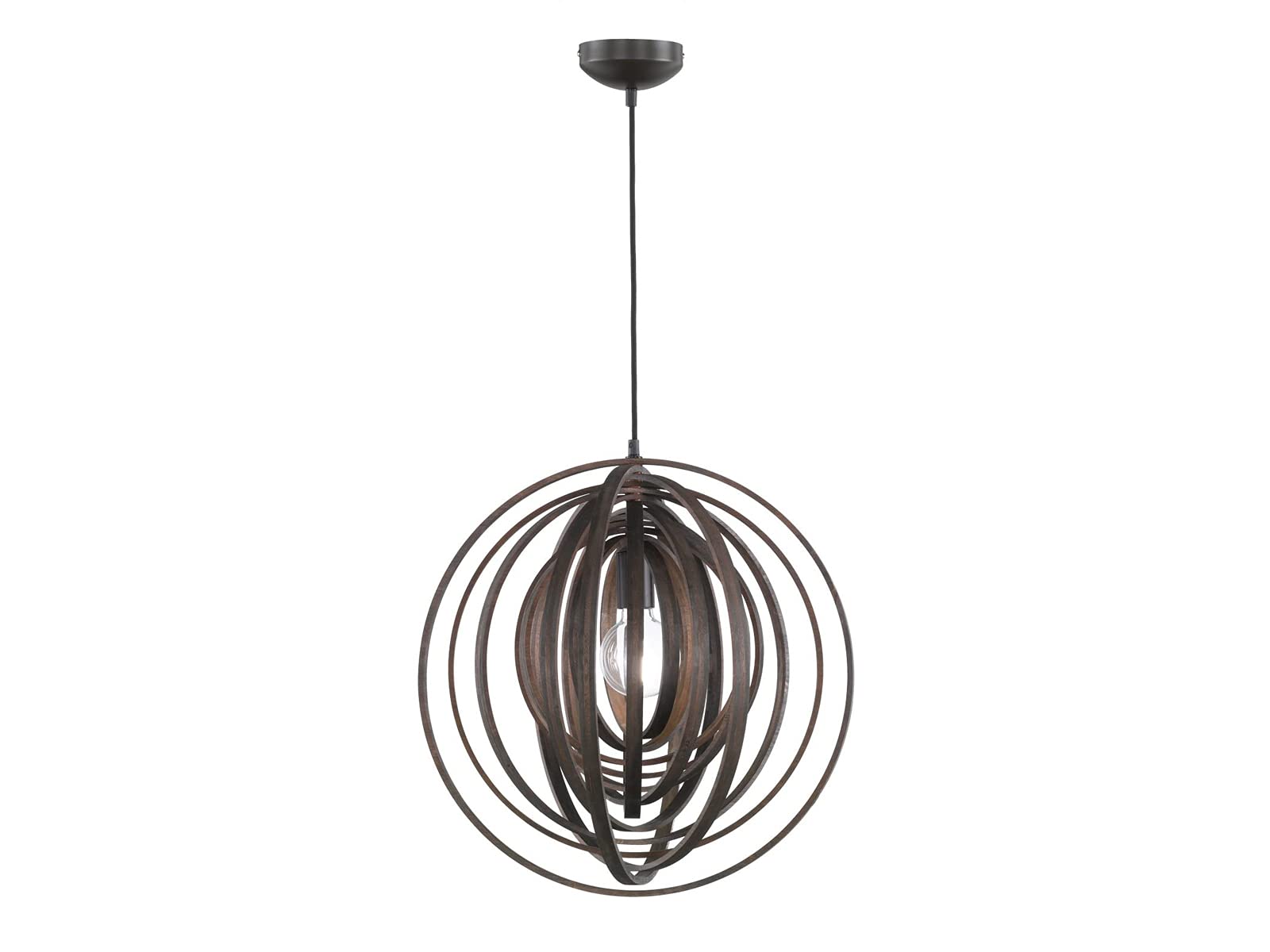 Trio Leuchten Boolan 305900126 Pendant Light Natural Wood Brown Excl. 1 x E27 50 x 50 x 150 cm