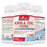 Natrogix 1000mg Pure Antarctic Krill Oil Omega-3 Fatty Acids - No Fishy Smell or Taste (60 Capsules)