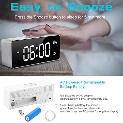 Digital Alarm Clock,Sound Control,Easy to Use,Dual Alarms,12/24 H