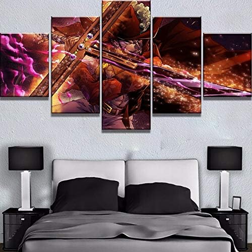 haotong11 Prints On Canvas 5 Piece Hd Print One Piece Anime Poster Cuadros Painting Canvas Wall Art Picture Home Decoration Living Room Canvas Painting-Frame