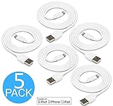 Lightning to USB Cable, 5 Pack 3 FT / 1 Meter [Heavy Duty] iPhone Charging Cord iPad Charger for Apple iPhone 7/6/6S/Plus/SE/5S/5/iPad Mini/Air/Pro/iPod, Compatible with iOS10
