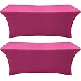 SEPARO Tovaglia Elastica In Spandex Per Tavolo Rettangolare – 2 Pezzi Da 1,8 M (6FT), Tessuto Morbido E Antipiega, Tasche Per Gambe, Adatta Per Feste, Banchetti E Matrimoni