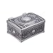 Feyarl Vintage Tiny Mini Trinket Box Treasure Chest Jewelry Box Earrings Rings Organizer Storage Floral Engraved Surface(2.6 x 2.2 x 1.2 inches)