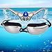 RIHACHAN Swim Goggles, Swimming Goggles Leak Free UV Protection Anti Fog, Swimming Glasses with Adjustable Shoulder Strap for Unisex Adult –Teenagers, with Swimming Caps, Nose Clips, Ear Plugs-2 pack