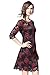 Tuliplazza Women's Crew Floral Lace Sheath Pencil Cocktail Prom Party Midi Dress