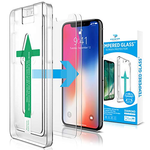Power Theory Designed for iPhone 11, iPhone XR Screen Protector Tempered Glass [9H Hardness], Easy Install Kit, 99% HD Bubble Free Clear, Case Friendly, Anti-Scratch, 2 Pack