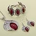 YAZILIND Jewelry Sets Silver Plated Retro Gemstone Claw Flower Pendant Necklace Drop Earrings Bracelet