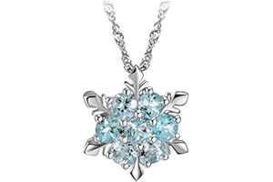 PULABO Crystal Snowflake Pendant Chain Necklace Women's Sweater Chain Clavicle Necklace, Blue Creative and Useful Durable
