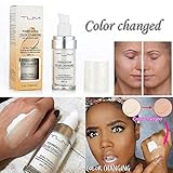 XEDUO TLM Flawless Colour Changing Warm Skin Tone Foundation Makeup Base Nude Face Moisturizing Liquid Cover Concealer for women girls (White)