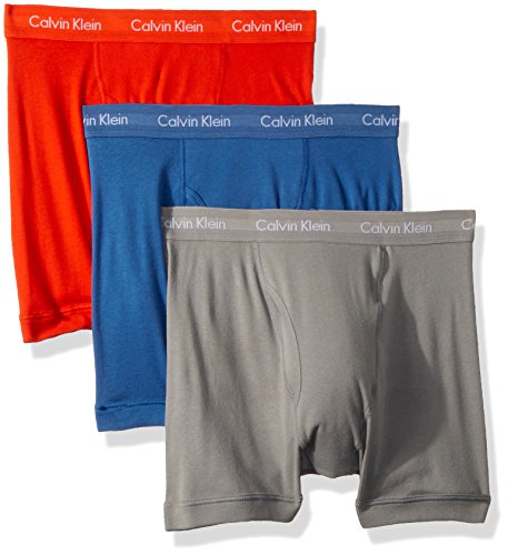 Calvin Klein Men's Underwear Cotton Classics Boxer Briefs (Pack of 3), Oriole/Stony/Lakefront/Multi, Large