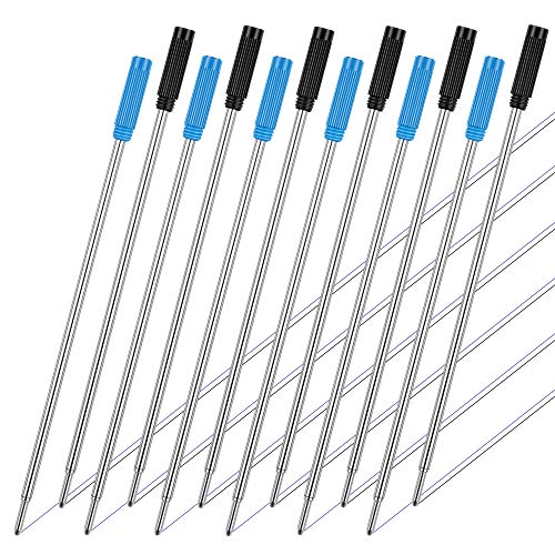 Unibene Cross Compatible Ballpoint Pen Refills 12 Pack, 1.0mm Medium Point-6 Black and 6 Blue, Smooth Writing Replaceable German Ink Pen Refill - Thumbnail 3