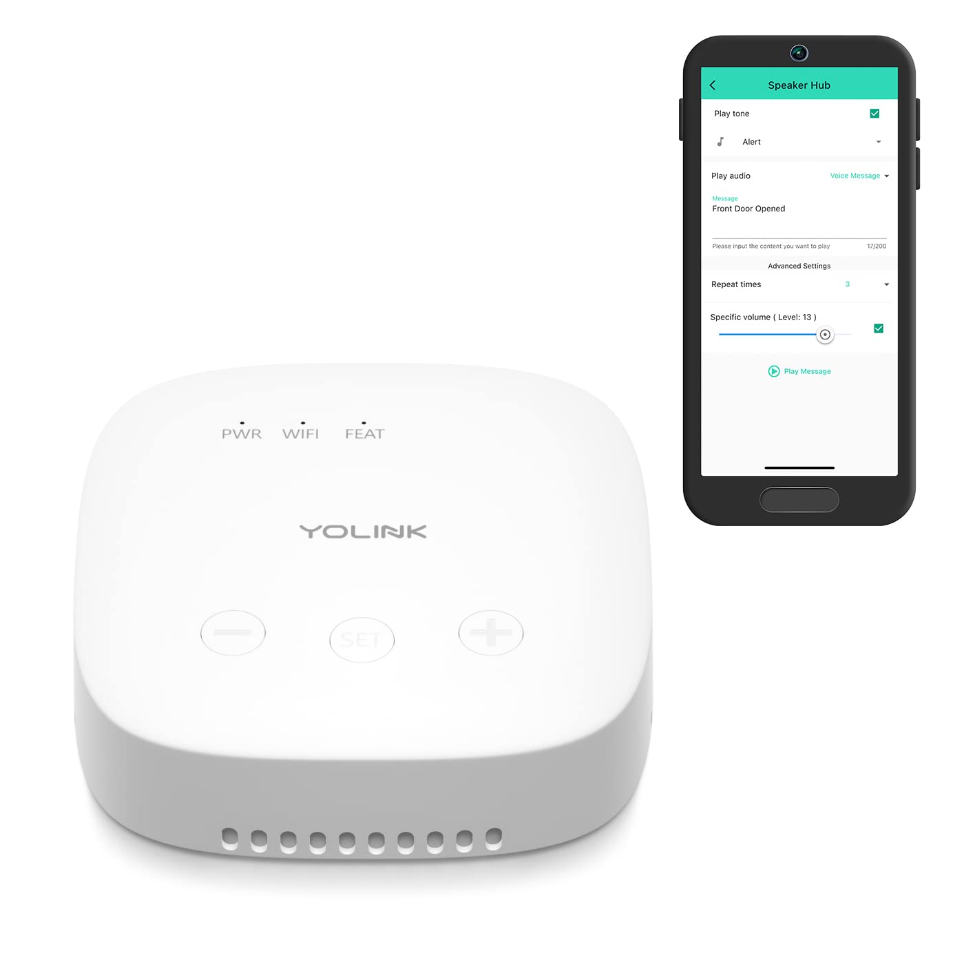 YoLink SpeakerHub - Central Controller Only Devices, Built-In Audio, 1/4 Mile World's Longest Range Smart Hub LoRa Enabled Smart Home Automation Hub Smart Home Security Monitoring Gateway…