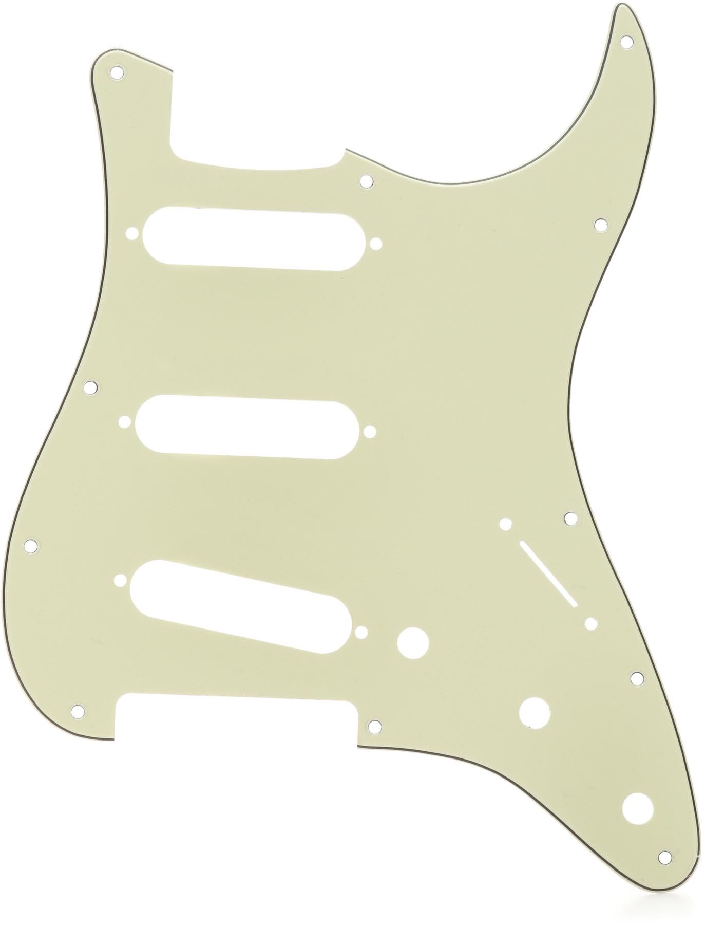 Fender Pickguard, Stratocaster® S/S/S, 11-Hole Mount, Mint Green MG/B/MG 3-Ply