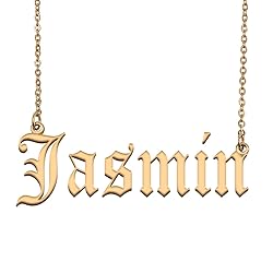 GR859C Jasmin Gold Name Necklace Unique Pendant