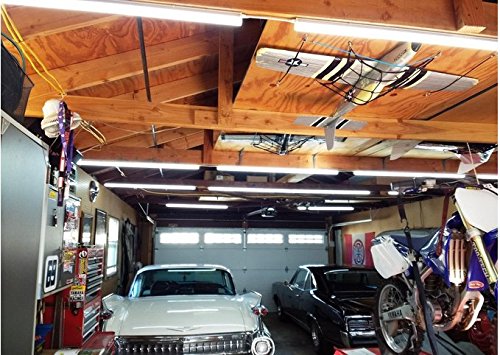 T5 Integrated Single Fixture,LED Shop Light for in Garag,4FT, 2200lm, (Super Bright White), 20W, Utility Shop Light, Ceiling and Under Cabinet Light,Corded Electric with ON/Off Switch,6000-6500k 6pk