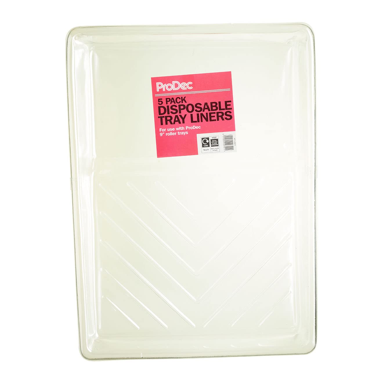 ProDec 5 Pack Disposable 9 inch Paint Tray Liners for Quick No Mess Colour Changes Without Washing Paint Trays Out, Compatible with ProDec 9 inch Roller Trays