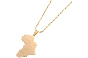 CHUANGBANG JEWELRY Africa Map Flag Pendant Chain African Maps Jewelry With Country Flags