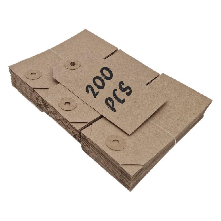 Swift Unstrung Tags Brown Reinforced Card Clothing Parcel Label Gift Swing Tickets Kraft Price Labelling 134mm x 67mm (Pack of 200)