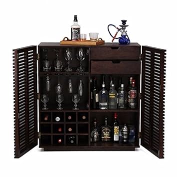 Ringabell Altavista Tope Solid Wood Bar Cabinet (Mahogany Finish)