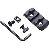 TuFok Picatinny Rail Section - Thin 0.27in Height Rail Attachment Rail Adapter Mount Alumimun 3-Slot Black