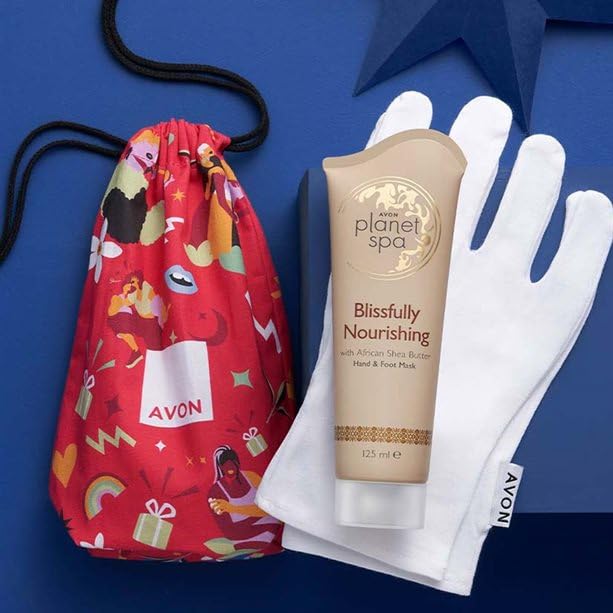 Avon Planet Spa Moments of Joy HAND CARE Gift Set in a drawstring festive fabric gift bag