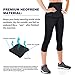 URSEXYLY Women high Waist Workout Shorts Power Flex Capri Compression Legging Tights (Black Yoga Leggings Waist Control, XL)