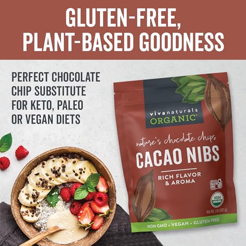 Viva Naturals - The BEST Tasting Organic Cacao Nibs, 2 lb Bag