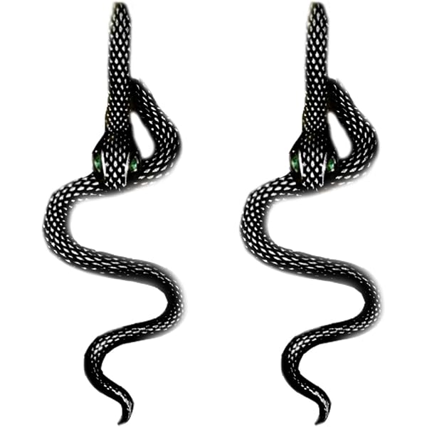 Balirek Snake Earring & Necklace Set - 14K Gold Plated Punk Rhinestone Jewelry For Women, Hypoallergenic - View #9