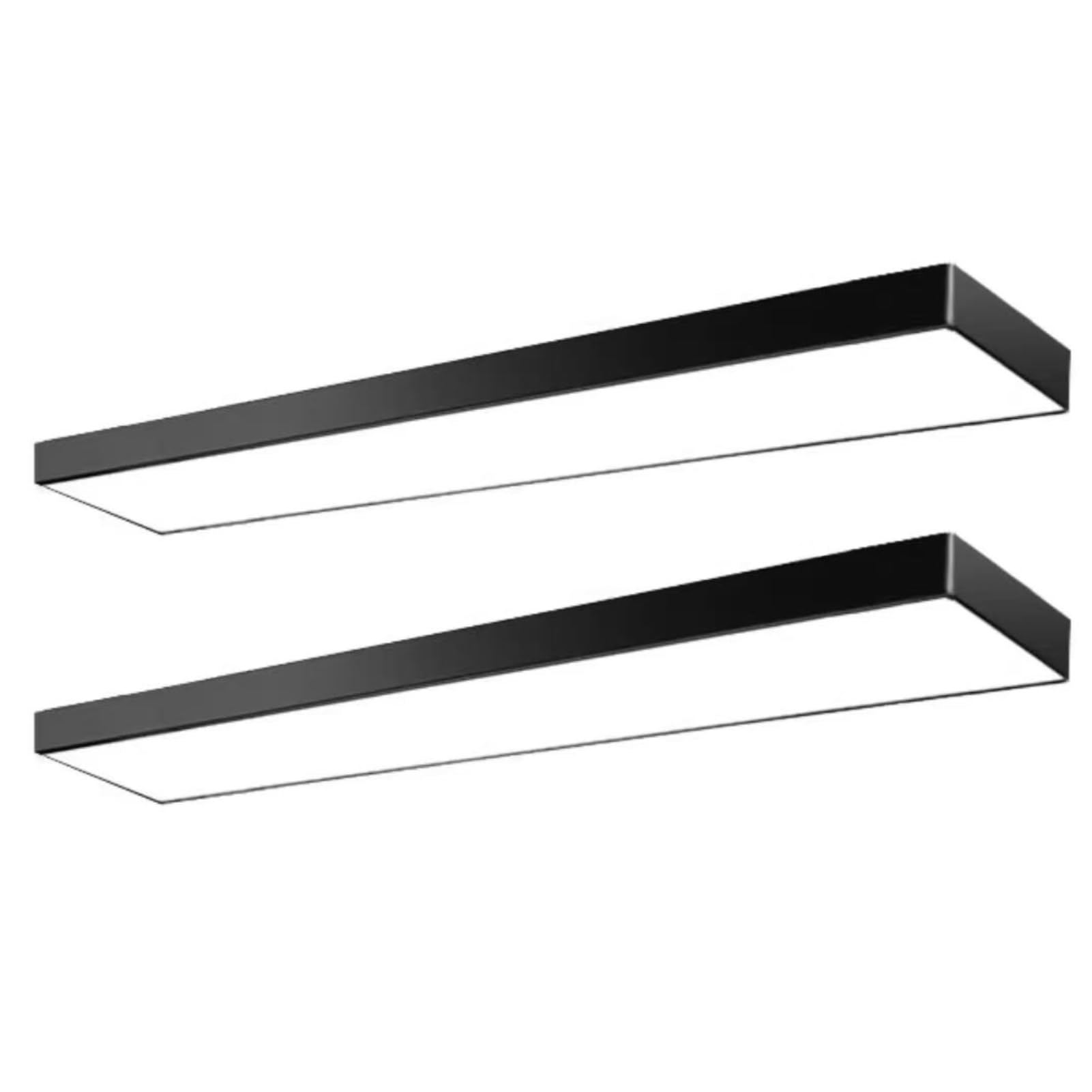 Photo 1 of 1x4 FT LED Flat Panel Flush Surface Mount Light AC120V Ceiling Light Black, 5000LM 48W 4000K 4FT LED Light Fixtures for Garage, Office