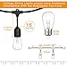 2-Pack 48Foot Heavy Duty Outdoor Patio String lights, Edison Vintage Dimmable 11S14 Bulbs w/ 15 Hanging Sockets, Commercial Grade Weatherproof Market Cafe Lights for Bistro Backyard Pergola Party, Blk