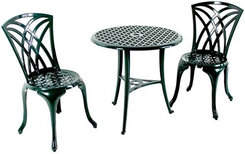 Green Weave Design Aluminum Bistro Set