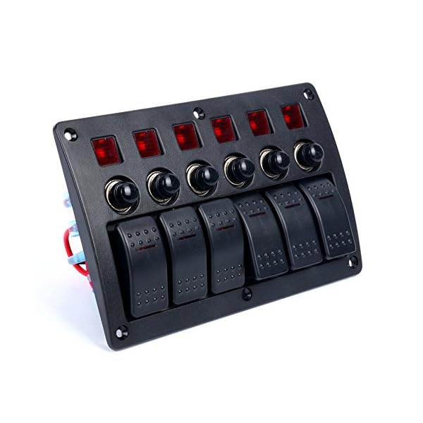 Amarine-made-6-Gang-Red-LED-Indicators-Rocker-Circuit-Breaker-Waterproof-Marine-Boat-Rv-Switch-Panel-PN-CB6-R