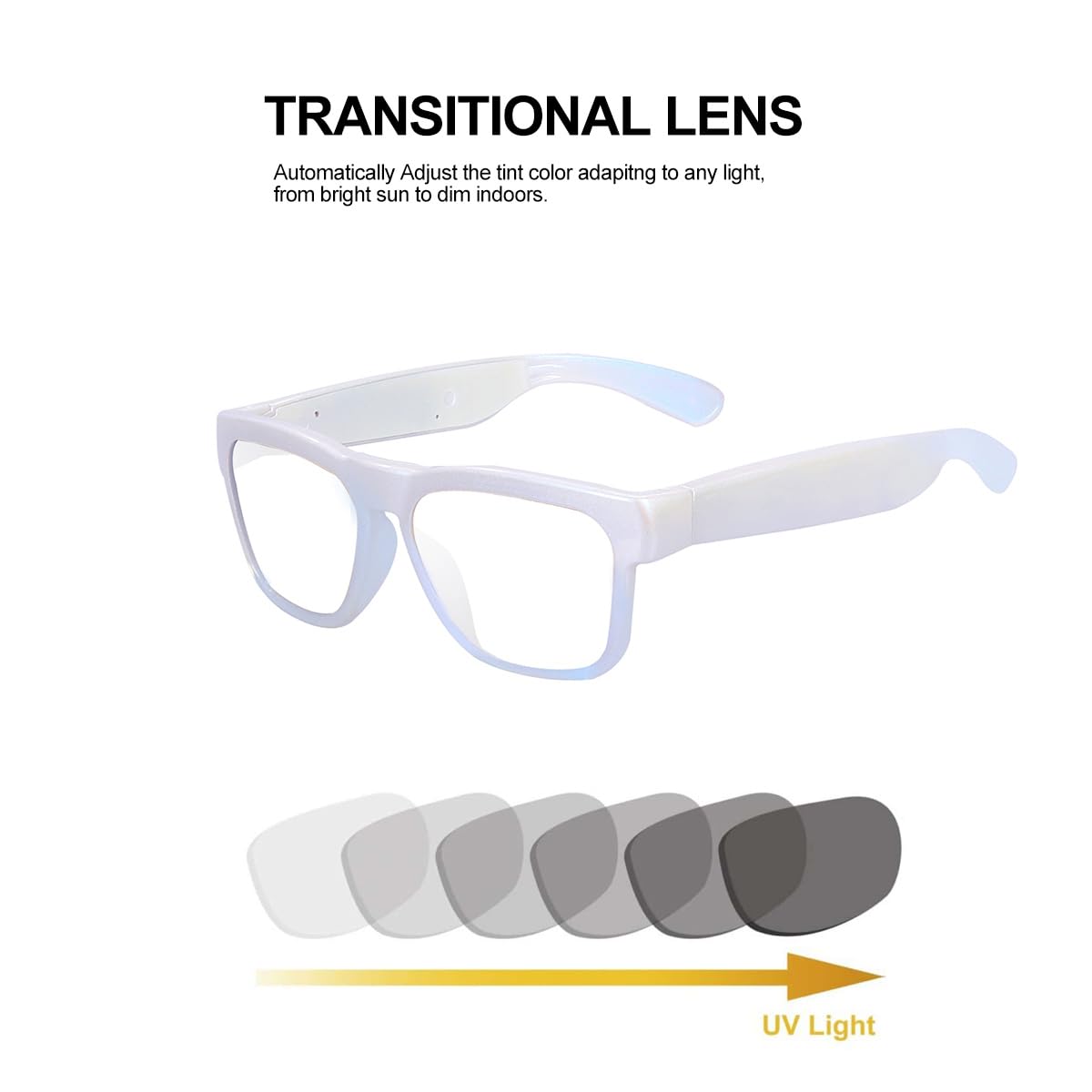 OhO Smart Glasses,32G MP3 Bluetooth Sunglasses with Open Ear Speaker Headphone, Indoor&Outdoor Sports,Polarized UV Protection,For Men Women