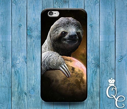 *BoutiqueHouse* iPhone 4 4s 5 5s 5c SE 6 6s plus iPod Touch 4th 5th 6th Gen Cover Custom Sloth Planet Space Weird Smile Animal Phone Cute Funny Fun Case(iPhone 5/5s)