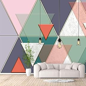 Wall Murals for Bedroom Abstract Geometric Theme Removable Wallpaper Peel and Stick Wall Stickers - 66x96 inches
