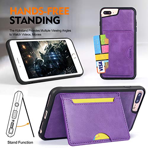 Cornmi Compatible for iPhone 8 Plus Wallet Case,Detachable Wallet Leather Cover 13 Card Slots Wristlet and Shoulder Strap Handbag Purse Flip Stand Slim Mirror case Compatible with iPhone 6/7 / 8 Plus