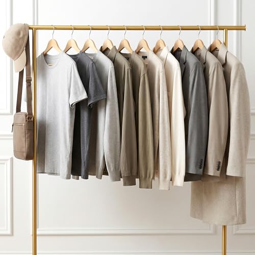 HOUSE DAY Wooden Clothes Hangers, Pack of 20, Natural Wooden Clothes Hangers with 360° Rotating Hook & Non-Slip Notches, Sturdy Wooden Hangers for Jackets, Shirts & Coats - Clothes Storage