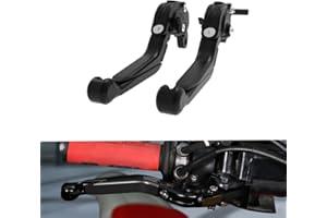 Mantt Adjustable Brake Clutch Lever Set Fit for DR650 2000 1999 1998 1997 1996 DR 650 Motorcycle Clutch Brake Lever (Black)
