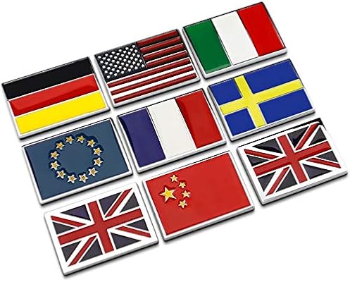 Amazon Co Jp Bjrhfn 自動車用金属は イギリス フランス ドイツ イタリア 中国のフラッグ車に標準的な金属車のステッカー装飾的なステッカーを貼り付け Color G 車 バイク