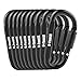 D-FantiX Aluminum Locking Carabiner Keychain Hook D Ring Clips EDC Gear Black Pack of 10