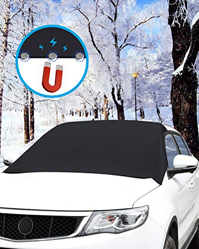 Car Windshield Snow Cover, ONE PIX Ice Removal Wiper Protector Covers with Magnetic, Large Windshield Winter Cover Fits Most Cars and SUV