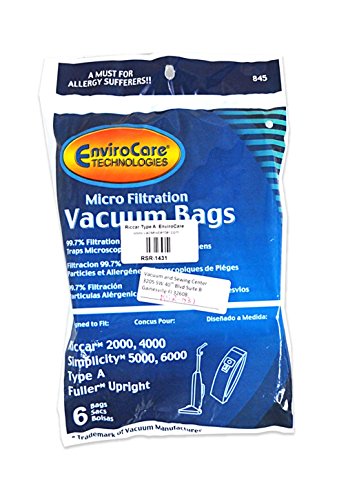 Riccar 2000, 4000 Simplicity 5000, 6000 Type A Vacuum Bags