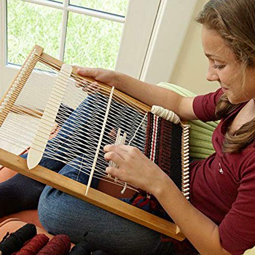 Tenrry 5 PCS Wood Hand Loom Stick Wooden Shuttle Tapestry Weaving Knit Handcrafts Tool