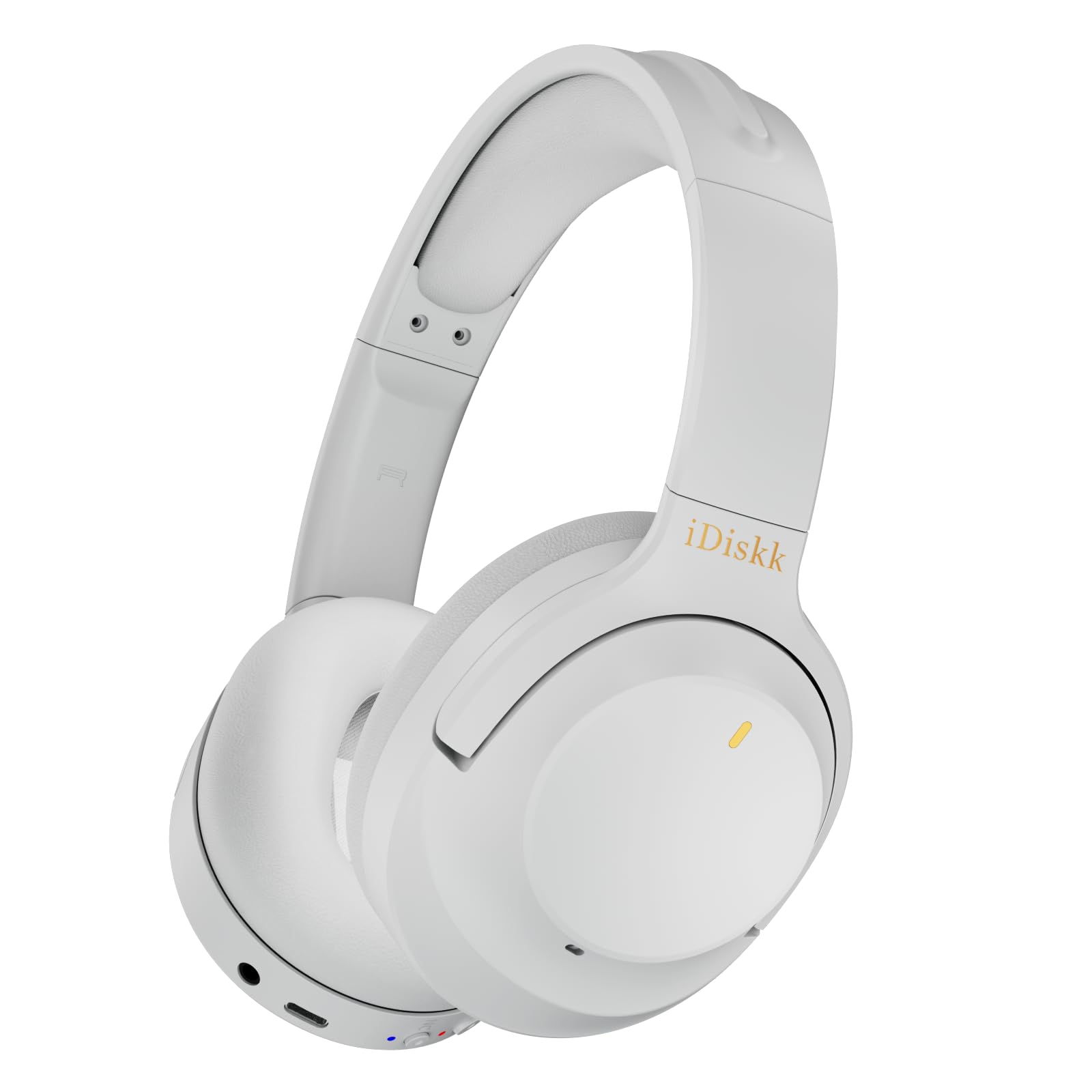 iDiskk ANC Hybrid Active Noise Cancelling Headphones, Wireless Bluetooth Over-ear Headphones,Bluetooth 5.3 Headphones Wireless Bluetooth with Mic and Deep Bass, Hi-Fi Audio(Grey)