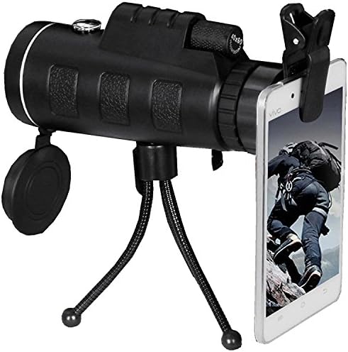 Telescope With Tripod Smartphone Adapter Kit 40x60 Dual Focus Monocular ,Compass and Phone Interface for Low Light Night Vision for Outdoor Birding, Travelling, Sightseeing, Hunting.