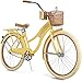 Yellow Bicycle Single Speed Cruiser 26 Inch Female Bike City Road Journey Seat Pad Riding Wheel Front Fork Suspension Biker Sports Exercise Cardio Tool Light Adult Teenager Trip Exercise Dual Pedalthumb 1
