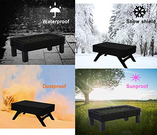 Foosball Table Cover,Indoor and Outdoor Universal Football Table Cover, Oxford Cloth dustproof and Waterproof Sun Cover (Black) - Thumbnail 4