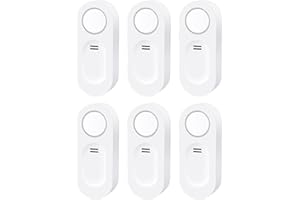 OUVOPO Water Leak Detectors 6 Pack, 120dB Water Alarm Sensor, Flood Detector, Sensitive Leak and Drip Alert Alarms, for Home, Kitchen, Bathroom, Basement (Battery Included)