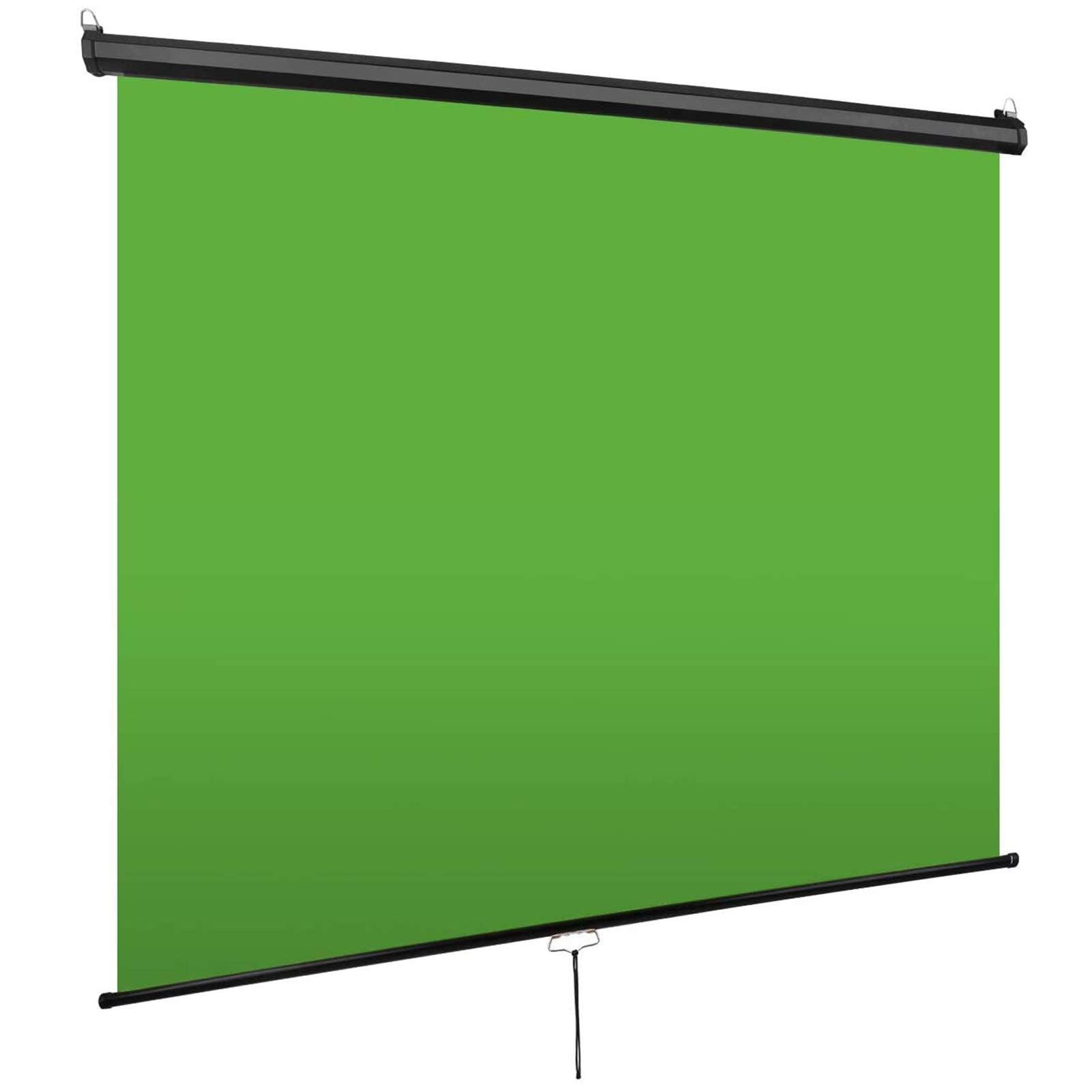 Photo 1 of EMART 75 x 79in Retractable Green Screen, Chroma Key Panel Pull Down Auto-Locking and Self-Rewinding, Collapsible Wrinkle-Resistant Chromakey Backdrop for Zoom, Streaming, Photographic Studio